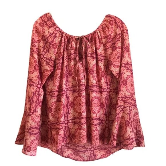 Sanctuary Lyric Top Pink Medallion Boho Peasant Blouse Size S - Picture 3 of 13